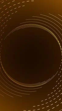 Orange circular line frame on dark background, minimal abstract illustratio.. Illustrazione stock