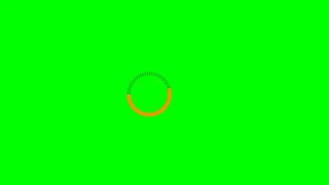 Orange circular loading animation icon isolated on a solid green background Stock Footage 340902944