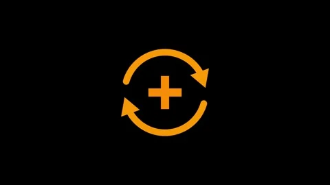 Orange Circular Refresh Plus Icon Stock Footage 333154054