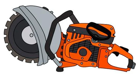 Orange circular saw Stock Illustration