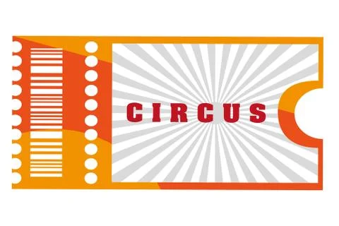 Orange circus ticket , vector illustration 스톡 일러스트