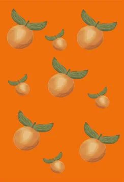 Orange Citrus Bright Pattern  Stock Illustration