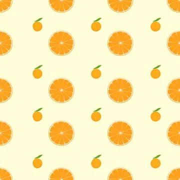 Orange citrus fruit slice seamless pattern vector Stock Illustration