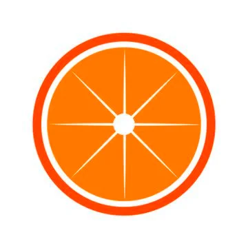 Orange citrus half fruit icon bright art vector Stock Illustration