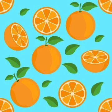 Orange citrus repeat pattern fabric gift wrap wall texture background vector イラスト素材