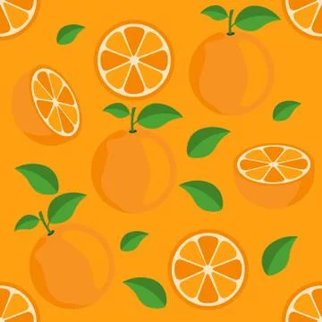 Orange citrus repeat pattern fabric gift wrap wall texture background vector Illustrazione stock