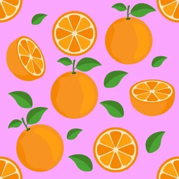 Orange citrus repeat pattern fabric gift wrap wall texture background vector Illustrazione stock