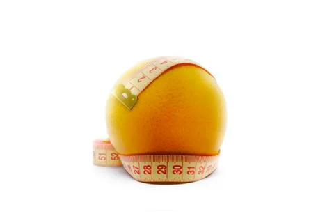 Orange citrus wrapped meter isolate on white background Stock Photos