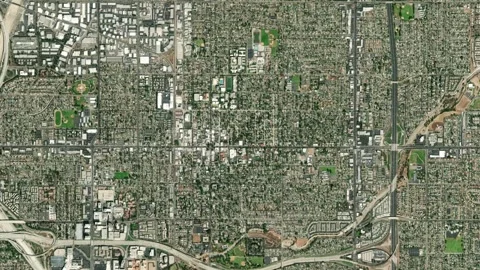 Orange City Map Zoom (CA, USA) from Space to Earth (no pin, no text) 動画素材 339746748