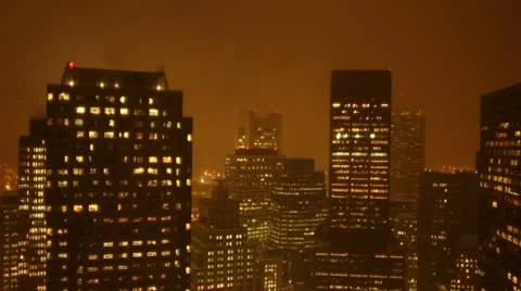 Orange City Skyline at Night Video stock 20541069