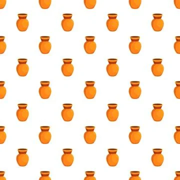 Orange clay pottery pattern illustration on white background Stock Illustration