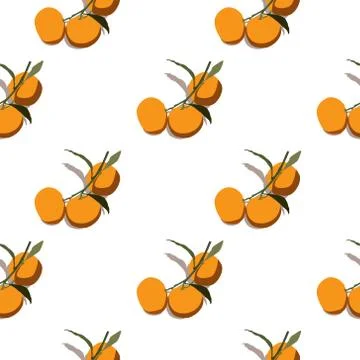 Orange clementines isolated vector seamless pattern	 Stock Illustration