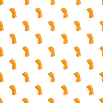 Orange clenched fists seamless pattern expressing power Stockillustratie