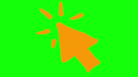 Orange click icon ray 2 green Stock Footage 258896035