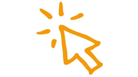 Orange click icon ray white Stock Footage 255208981