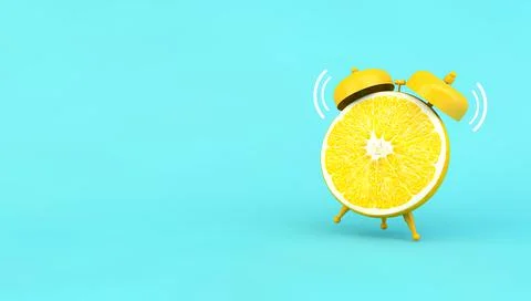 Orange clock concept Stock Illustration