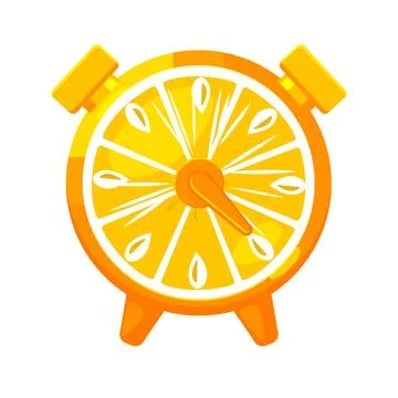 Orange clock, game icon for animation and UI Stock Illustration