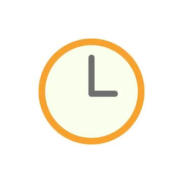 Orange clock icon. Timer and reminder. Vector. Stock Illustration