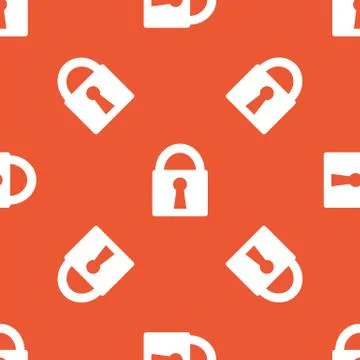Orange closed padlock pattern Stock Illustration