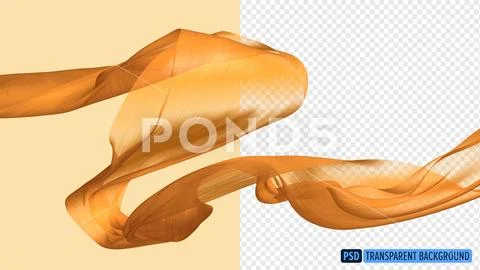 Orange cloth flying the wind isolated on transparency background 3d render PSD Template