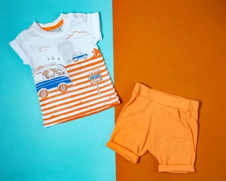 Orange clothes for child Stock Photos
