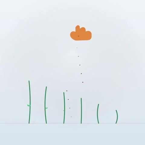Orange Cloud Dropping Dots Animation Falling Down on Gradient Background Stock Footage 346283685
