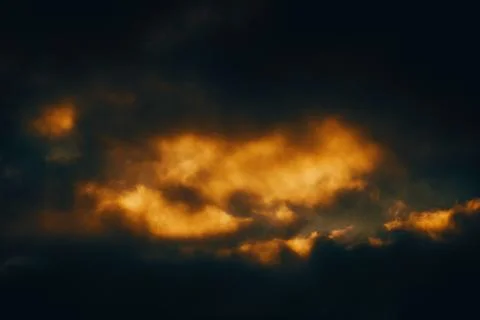 Orange Cloud during Sunset Stock Photos