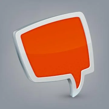 Orange cloud speech Stock Illustration