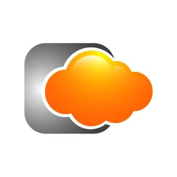Orange cloud technology vector logo template design vector 스톡 일러스트