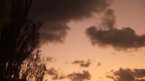 Orange clouds during sunset. 4k, time lapse Stock Footage 82192709