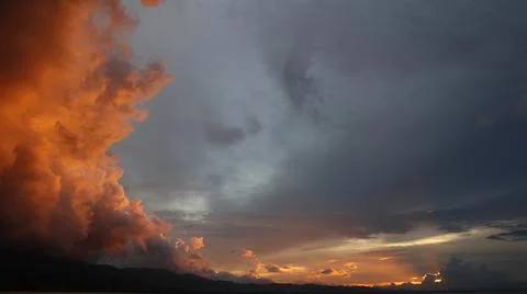 Orange clouds 스톡 사진
