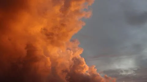Orange clouds 스톡 사진