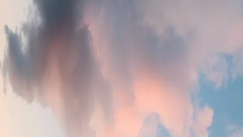 Orange Clouds in a Sky at Sunset (vertical/time lapse) Видео 123066703