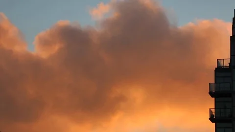 Orange clouds sunset background Stock Footage 72133115