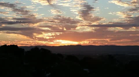 Orange Clouds Sunset Stock Footage 11813488