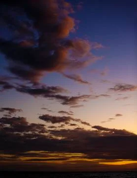 Orange clouds at sunset. Stock Photos