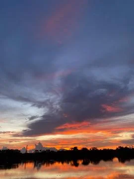 Orange Clouds at Sunset Foto stock