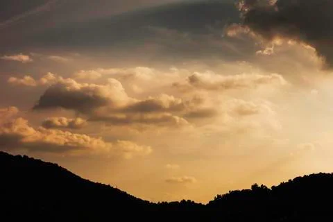 Orange cloudscape Stock Photos