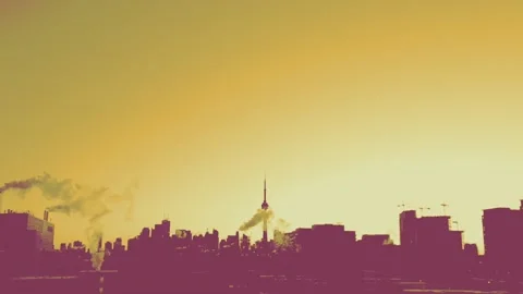 Orange CN Tower timelapse view Vidéo 161134535