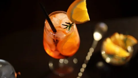 Orange cocktail Stock Footage 128741318