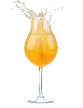 Orange cocktail with splashes. Vector illustration Fotos de archivo