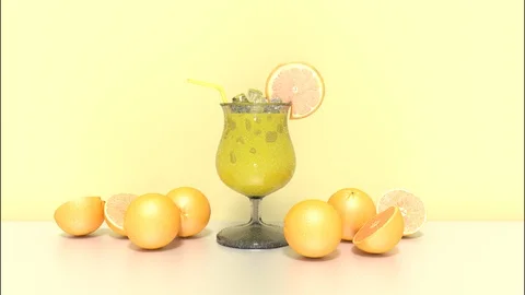 Orange Cocktail Video - 3d Rendering 스톡 동영상 90923374
