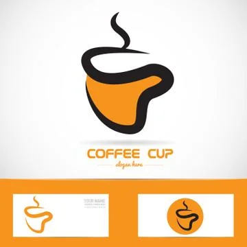 Orange coffee cup logo Stock Illustration