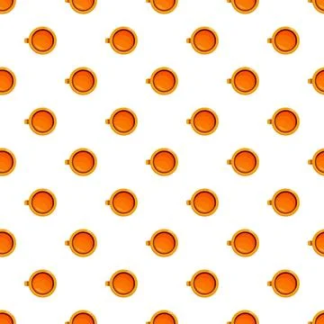Orange coffee cups creating a seamless pattern background イラスト素材