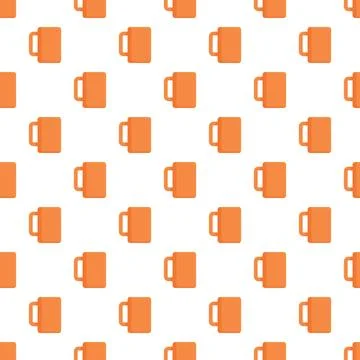 Orange coffee mug seamless pattern background design Stock Illustration