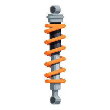 Orange coil spring and shock absorber isolating vibrations Stock Illustration