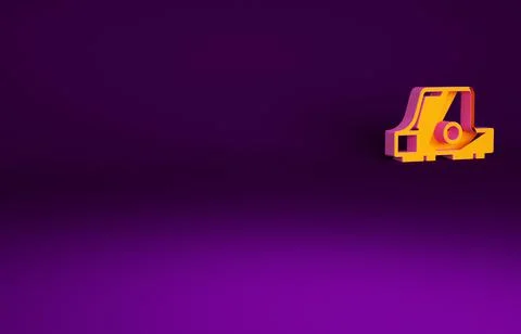 Orange Collimator sight icon isolated on purple background. Sniper scope cros Stock Illustration