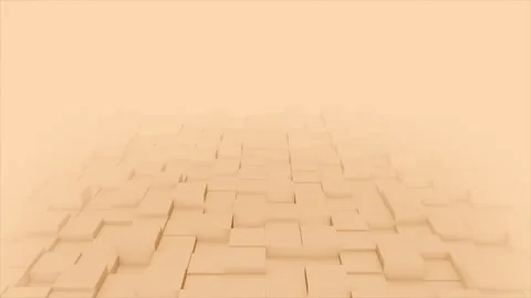 Orange color 3d cubes slowly moving blank 3d space background Stock Footage 307693591