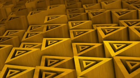 Orange color 3d geometrical triangular block moving up and down background Stock Footage 227733392