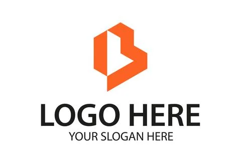 Orange Color Abstract Shape Triangle Initial Letter B Logo Design	 Stock Illustration